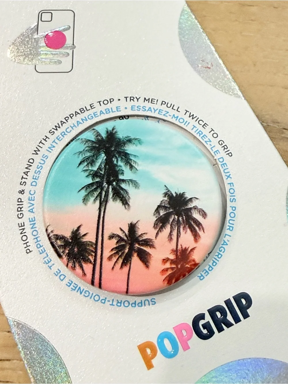 New Popsocket Adhesive Phone Grip, Holder, Phone Stand, Tropical Sunset